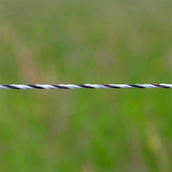 Rola fir gard electric caini 3 mm alb negru 0 .1ohm
